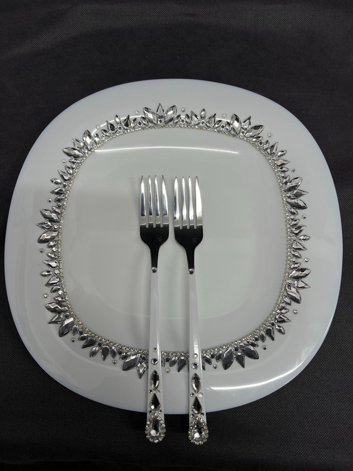 Wedding Accessories Set – Handmade Glasses, Candle and Cake Cutting Collection, Plate & Forks,