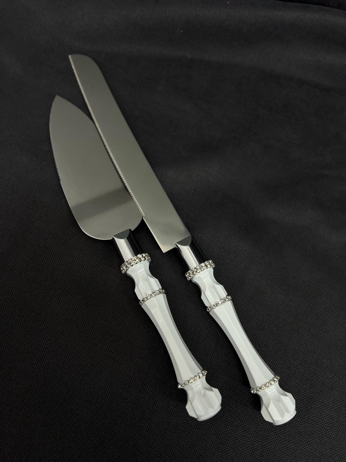 Handmade Wedding Accessories Set: Champagne Glasses, Cake Knife, Candles