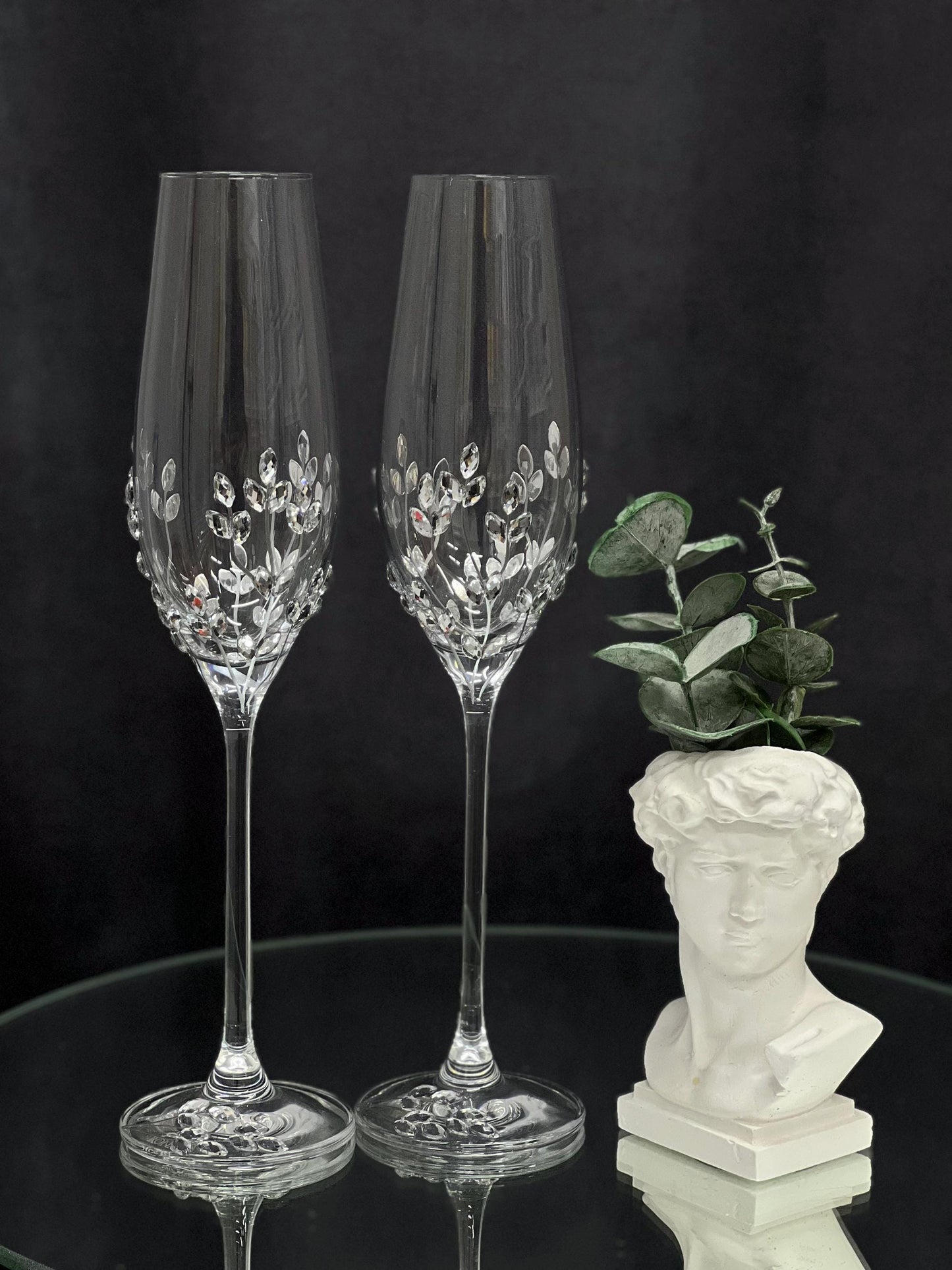 Wedding Accessories Set – Handmade Glasses, Candle and Cake Cutting Collection, Plate & Forks,