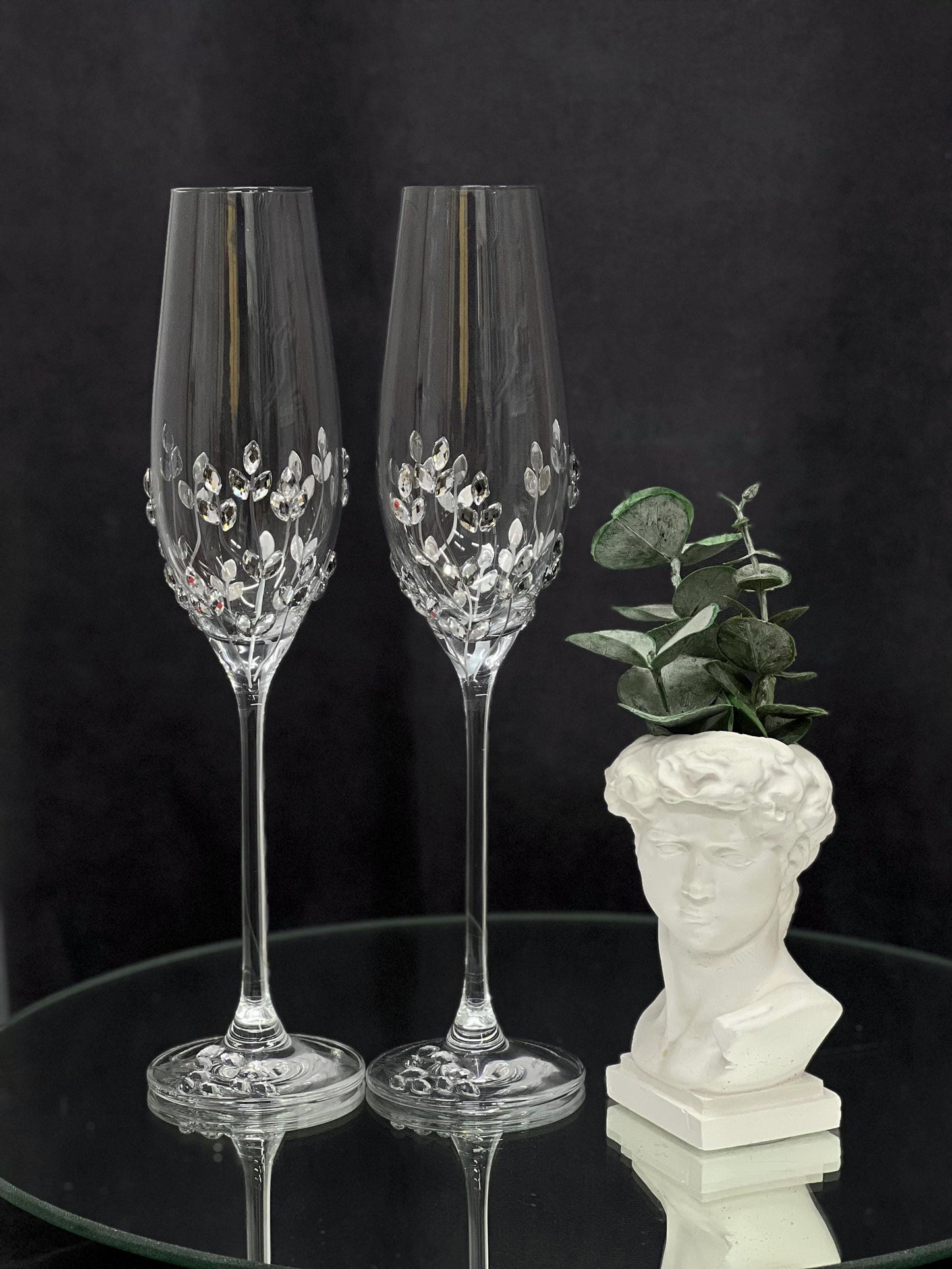 Wedding Accessories Set – Handmade Glasses, Candle and Cake Cutting Collection, Plate & Forks,